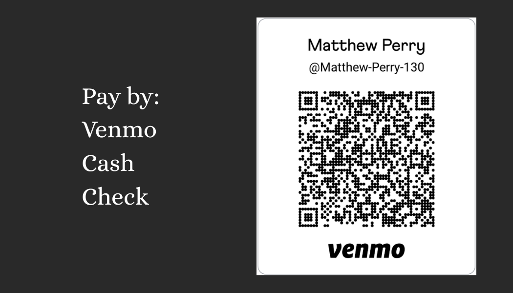 Venmo payment card for Matthew Perry
